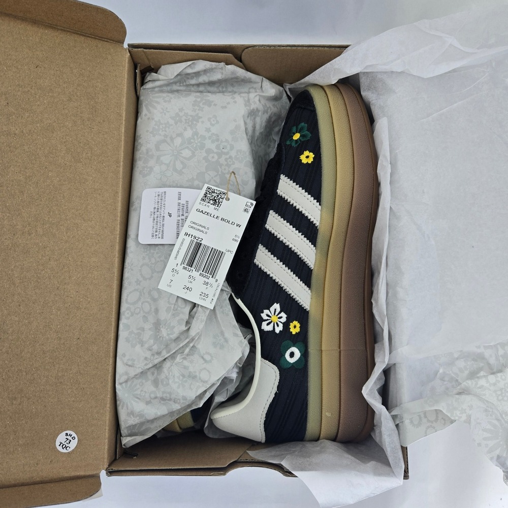 Adidas x Liberty London Gazelle Bold W Floral Black Gum IH1922 Womens Size 7 - Picture 8 of 14